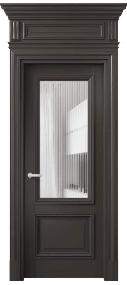 Межкомнатная дверь Antique 7302 Бук антрацит Рифлёное стекло "Moru", триплекс Цена 170609 ₽ | Volhovec